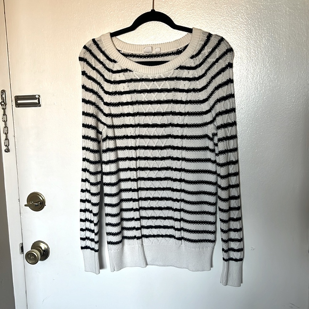 GAP striped cable knit sweater